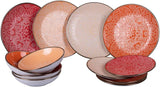 Set di stoviglie in gres da 12 pezzi, 4 set di piatti in 4 modelli diversi, Baku Sunset