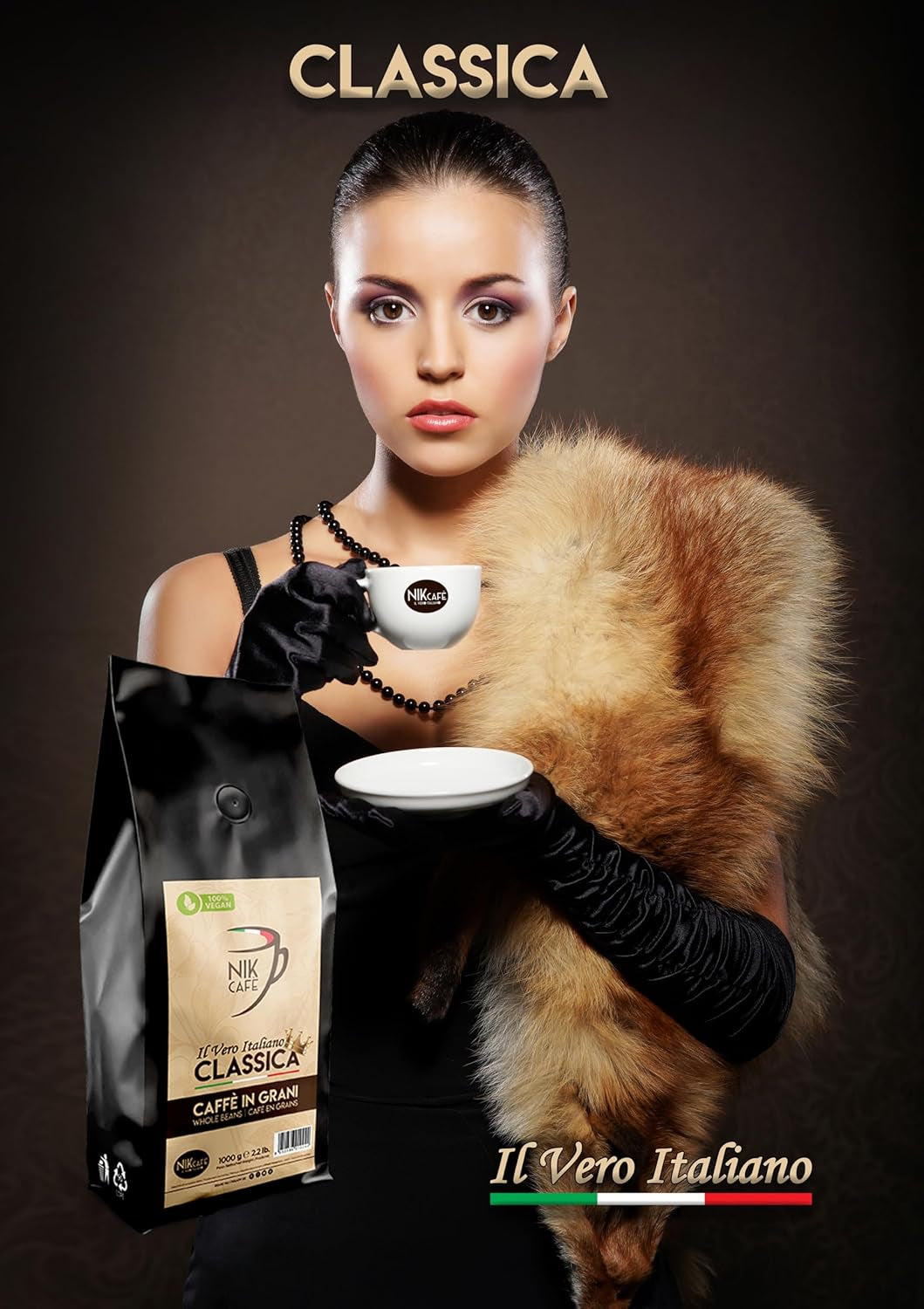 NIK CAFE' – Miscela Classica – caffè in grani tostati. Sua Eccellenza, quello robusto. Robusto al 100%.