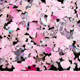 200 Pezzi Ciondoli per Nail Art Set di Decorazioni per Nail Art 3D Fiocco per Unghie Ciondolo Rosa Stile Misto Fiocco Fiore Orsacchiotto Lecca-lecca a Forma di Cuore Decorazione per Nail Art Artigianato Fai da Te Nail Design