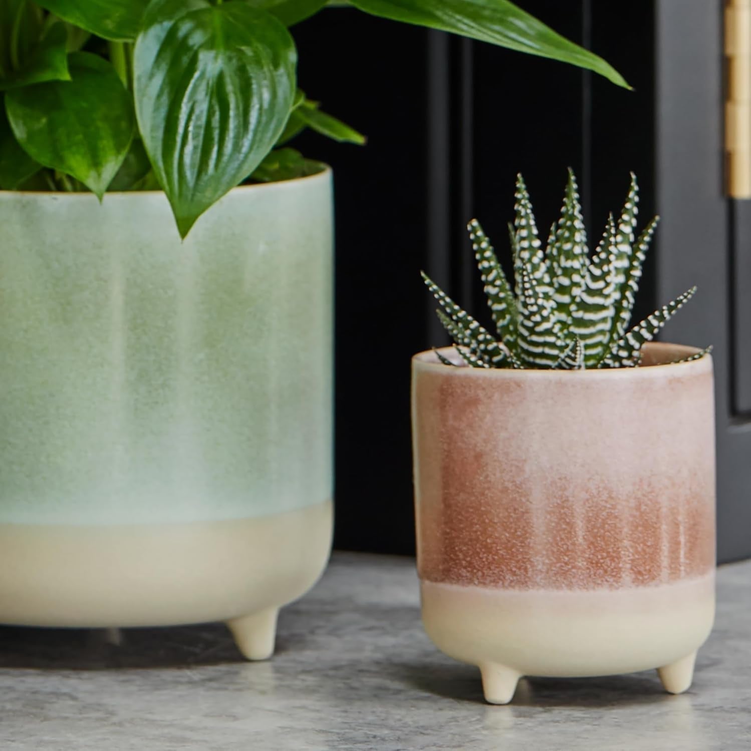 Vaso, ceramica, rosa opaco, reattivo, H 8,5 cm x P 8 cm