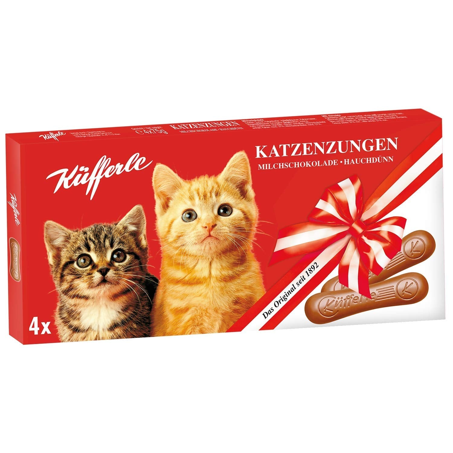 Küfferle lingue di gatto 10x75g confezione multipla, cioccolato al latte, 10 pezzi