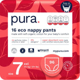 Mutandine ecologiche, taglia 7 (17 kg+), 16 pezzi, biancheria intima usa e getta per pelli sensibili e allergiche, senza profumo, chiusura laterale