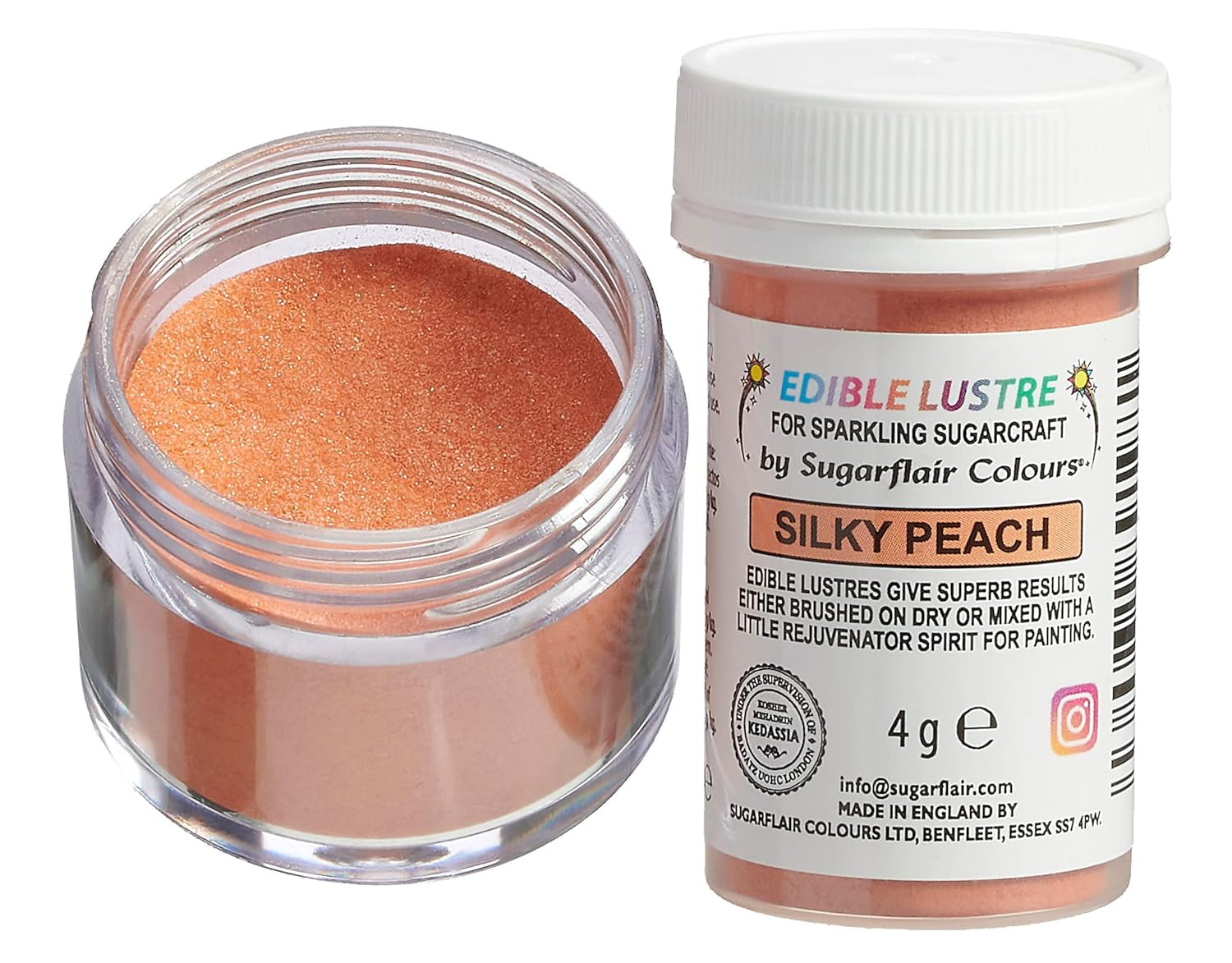 Sugarflair Edible Lustre, glitter commestibile, pesca, 4 grammi Titolo predefinito del Glitter Naty Shop