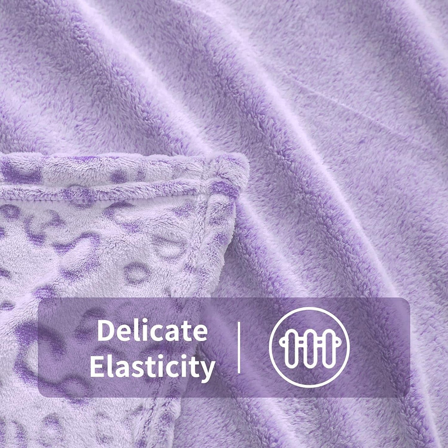 FY FIBER HOUSE plaid in pile flanella, coperta in microfibra con stampa ghepardo 3D, 228 X 274 cm, viola Piumini e trapunte Naty Shop