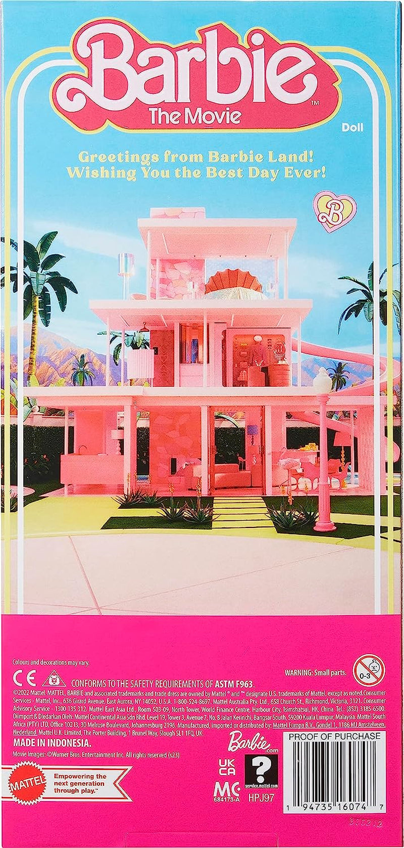 Barbie il film - Appassionati di film, bambola Ken, bambola da collezione con tavola da surf e scarpe da ginnastica, corpo mobile, capelli biondo platino, adatta come regalo per bambini di 3 anni, bambole HPJ97 Naty Shop