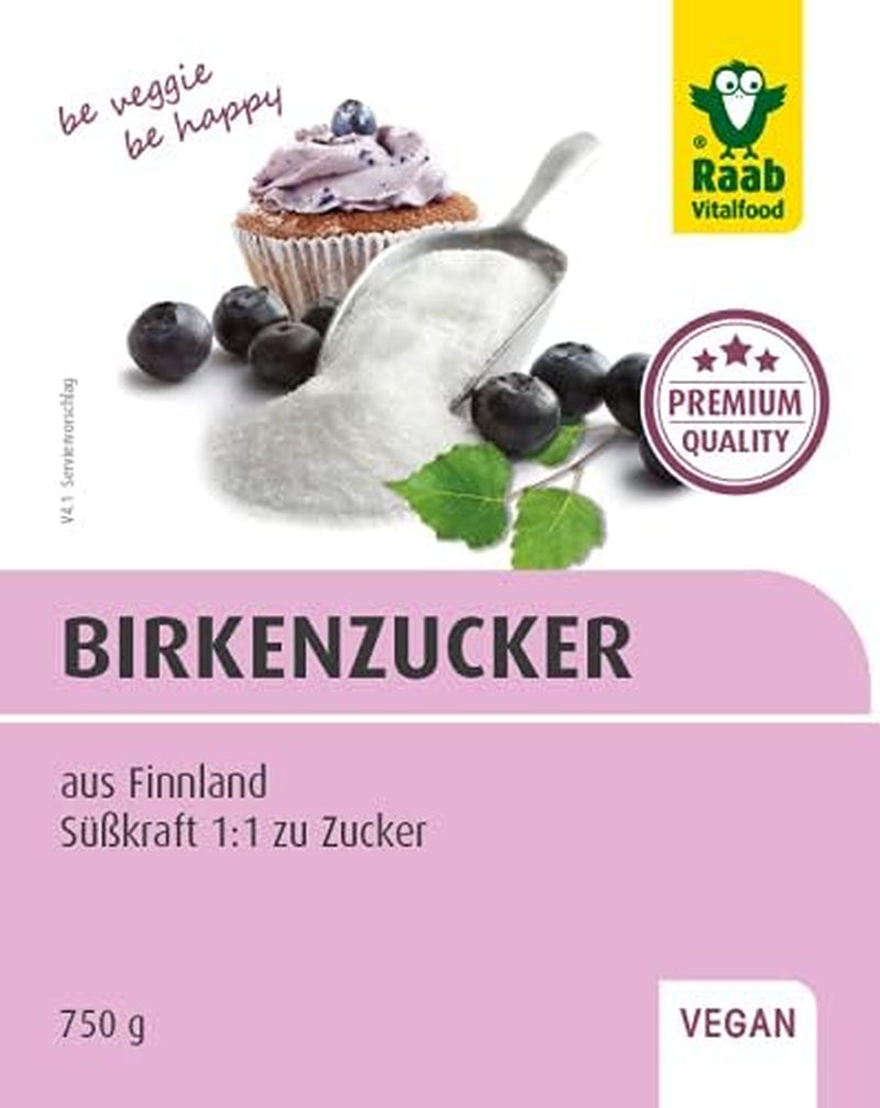Raab Vitalfood Premium Birkenzucker, Xylit, Vegan, 1:1 Zucker-Alternative, Süßungsmittel, Zahnfreundlich, Vorratspack, 750 G Dolcificanti Naty Shop
