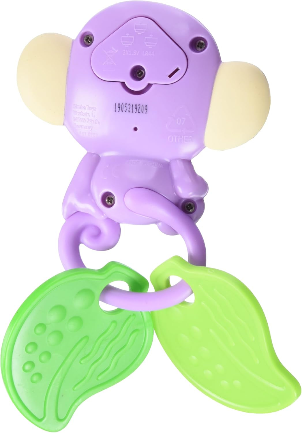 Simba 104010192 - Sonaglio musicale scimmia ABC, 2 elementi sensoriali, con funzione musicale, 17 cm, giocattolo per bambini, a partire da 6 mesi Baby Toys Naty Shop