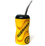 Tazza da tè Yerba Mate DRIVER Tazza in ceramica Tazza per auto Perfetta per i viaggi in auto Mate Tè e bevande fredde o calde Tazza in ceramica Completamente smaltata 1,75 kg