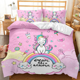 Lenzuola per bambine, Unicorno, 2 federe Lenzuola - bambini Naty Shop Unicorno Rosa (modello 1) 135×200 Cm