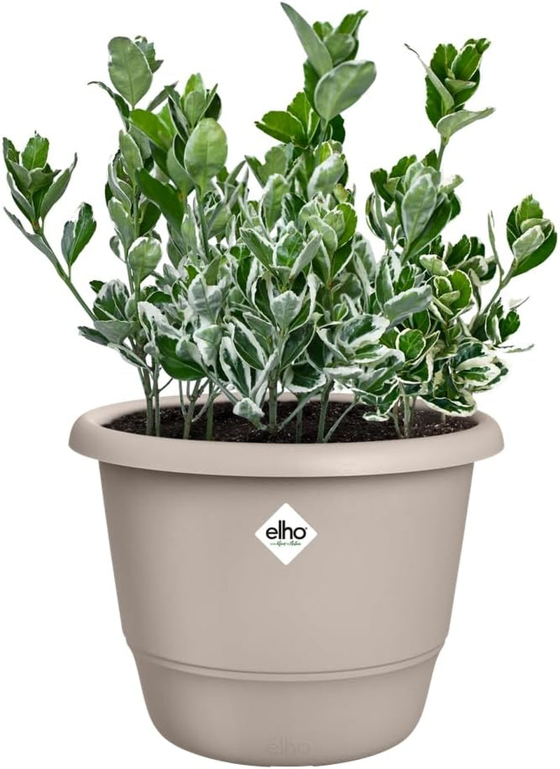 elho Amiga Round 47 - Vasi da fiori per interni ed esterni - 100% plastica riciclata - Ø 47,0 x H 35,3 cm - Beige/Beige fungo