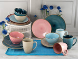 CreaTable, 22506, serie COZY DAY, set di stoviglie da 16 pezzi per 4 persone, servizio combinato in porcellana, lavabile in lavastoviglie e adatto al microonde, produzione di qualità