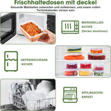 YASHE Barattolo per alimenti con coperchio, Set barattoli in plastica da 12 pezzi, Senza BPA, 100% a tenuta stagna, impilabile, Scatole trasparenti per alimenti Naty Shop