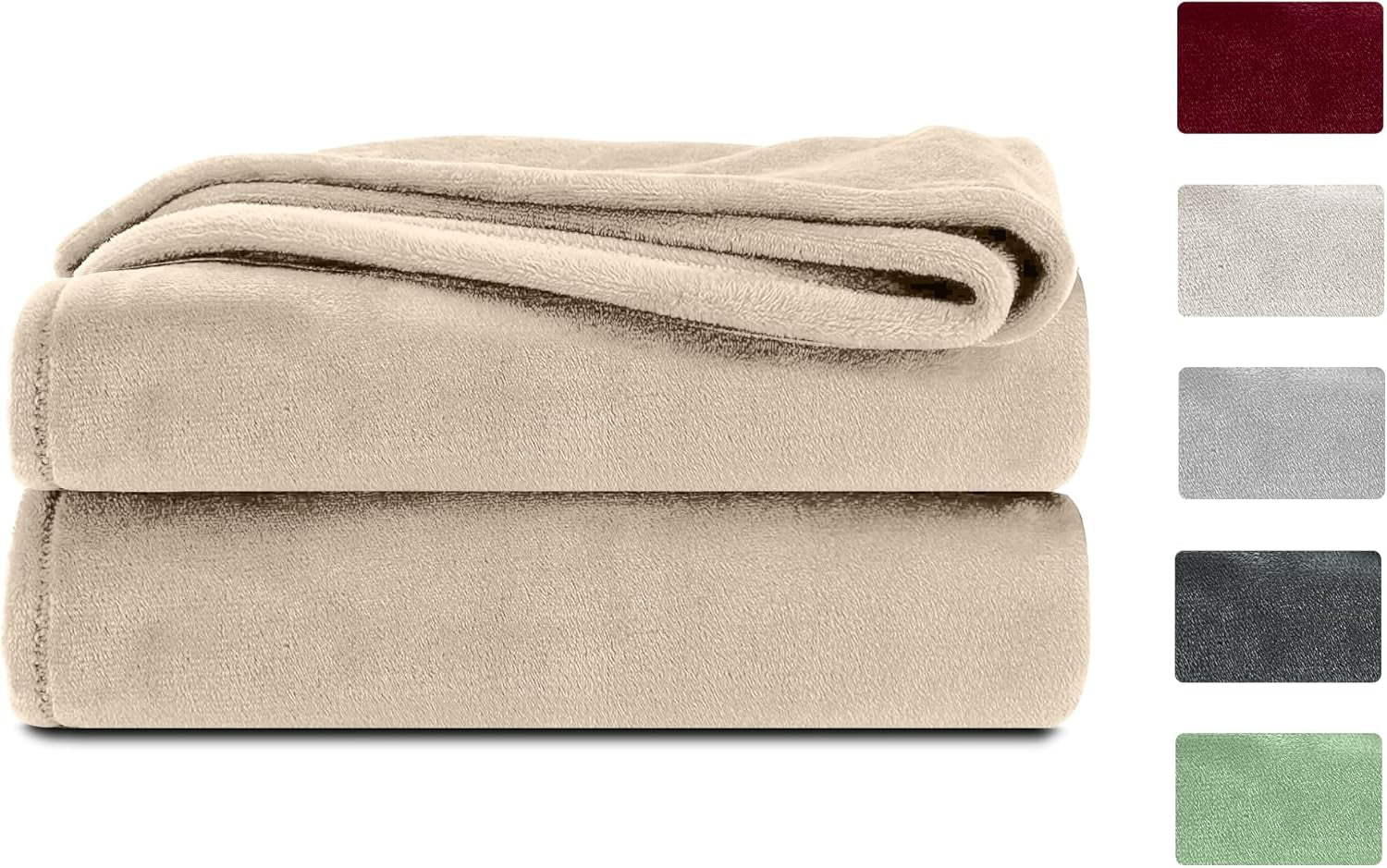 Komfortec soffice coperta, coperta comoda, coperta in pile, certificata Oeko-Tex, super morbida, 150X200 Cm, 260 G/M², beige Letti e coperte Besuche den Komfortec-Store Beige 150 X 200 Cm