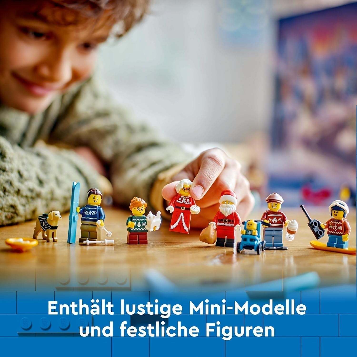 Calendario dell'Avvento LEGO City 2024, regalo dell'Avvento per bambini dai 5 anni, 24 sorprese, minifigure in tuta natalizia, Babbo Natale e la signora Babbo Natale, regalo di Natale 60436 Set da costruzione Besuche den LEGO-Store