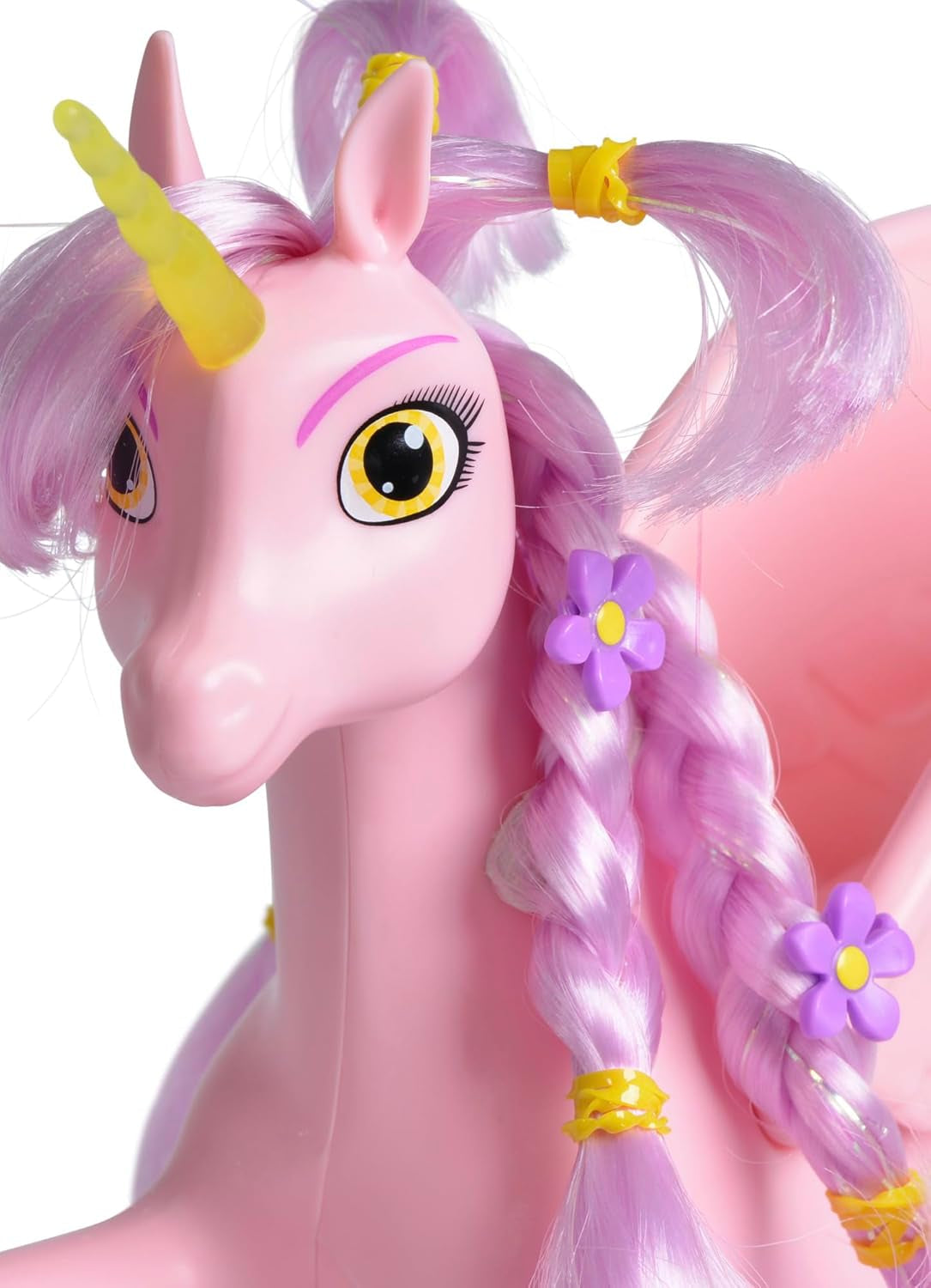 Simba 109480092 - Mia and Me Unicorn Kyara, con ali mobili, fermagli per capelli e spazzola per acconciare, 20 cm, dai 3 anni in su, rosa