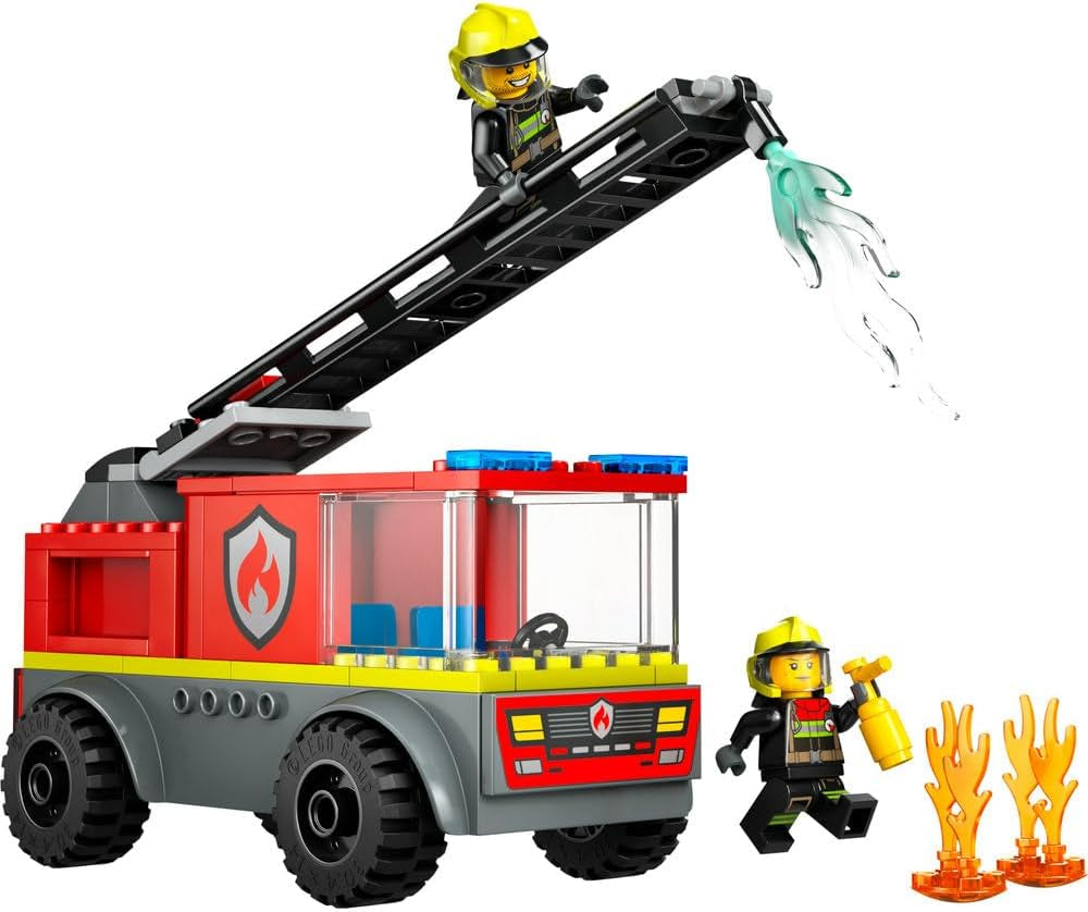 Autoscala dei pompieri LEGO City - Autopompa giocattolo con 2 minifigure di pompiere per ragazzi e ragazze dai 4 anni - giocattolo educativo - regalo per bambini in età prescolare 60463 Set da costruzione Besuche den LEGO-Store
