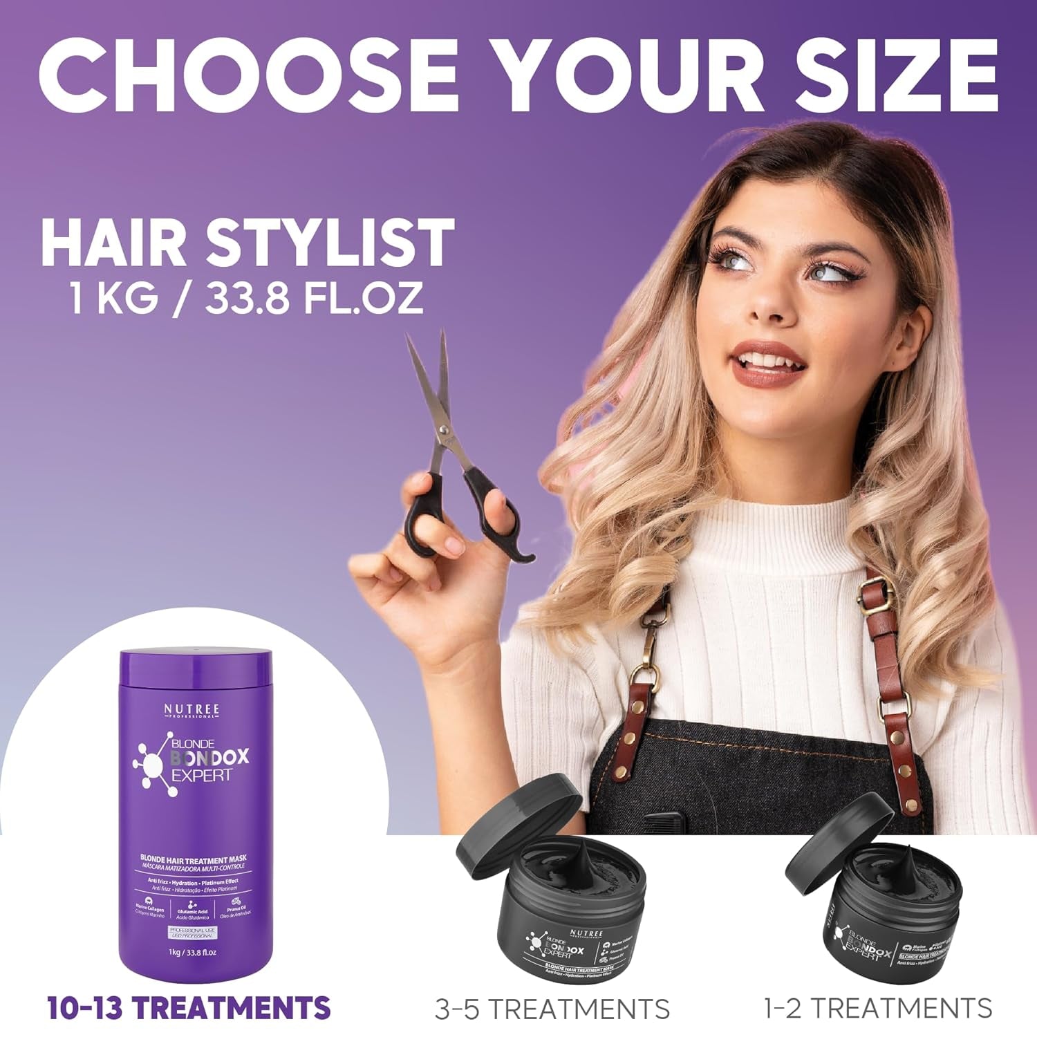 TRATTAMENTO PER CAPELLI BLONDE BONDOX 1kg Maschera termica professionale viola - Olio d'oliva - ripristina l'elasticità e la flessibilità dei capelli, ammorbidisce, idrata e dona lucentezza Naty Shop Hair Mask