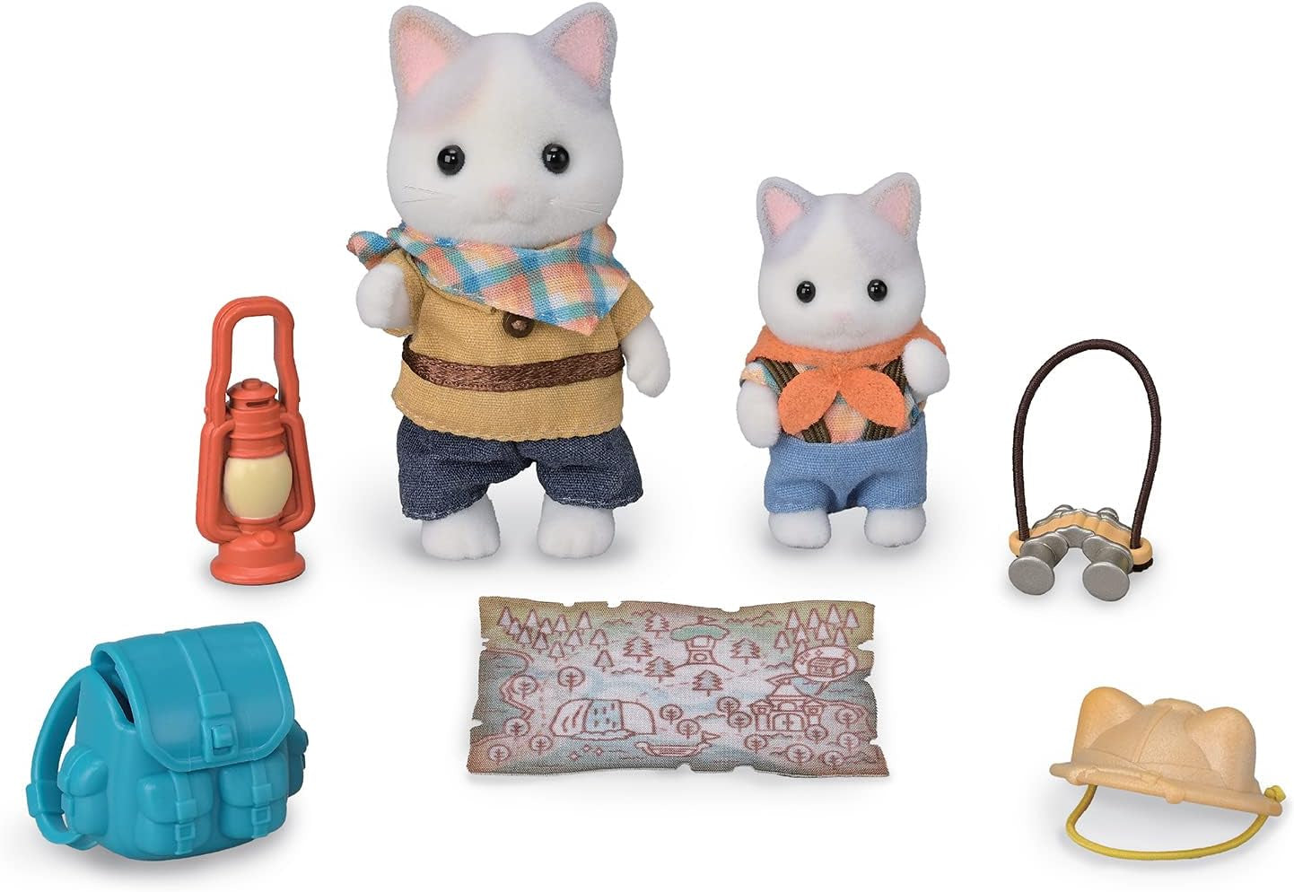 Sylvanian Families - 5763 Set di Esploratori di Avventure a Due Figure Gatto del Latte Padre Ragazzo Figura di Animale Giocattolo dettagliato per Bambole Naty Shop di 3 Anni