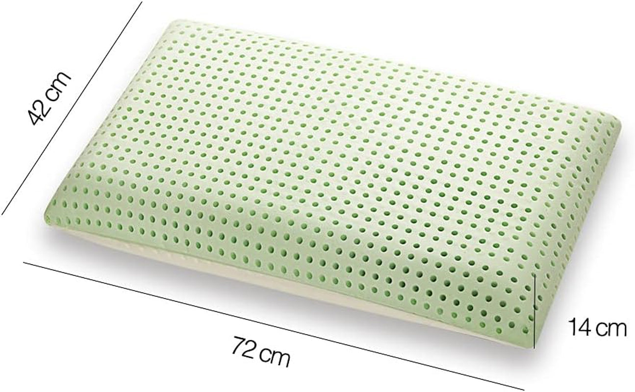 Cuscino Ortopedico Supporto Collo - Aloe Biologico - Cuscino Viscoelastico Aloe Vera Altezza 14 cm Rivestimento 100% Cotone Cuscino Visco - Cuscino Memory Foam - Made in Italy Naty Shop Cuscini Standard