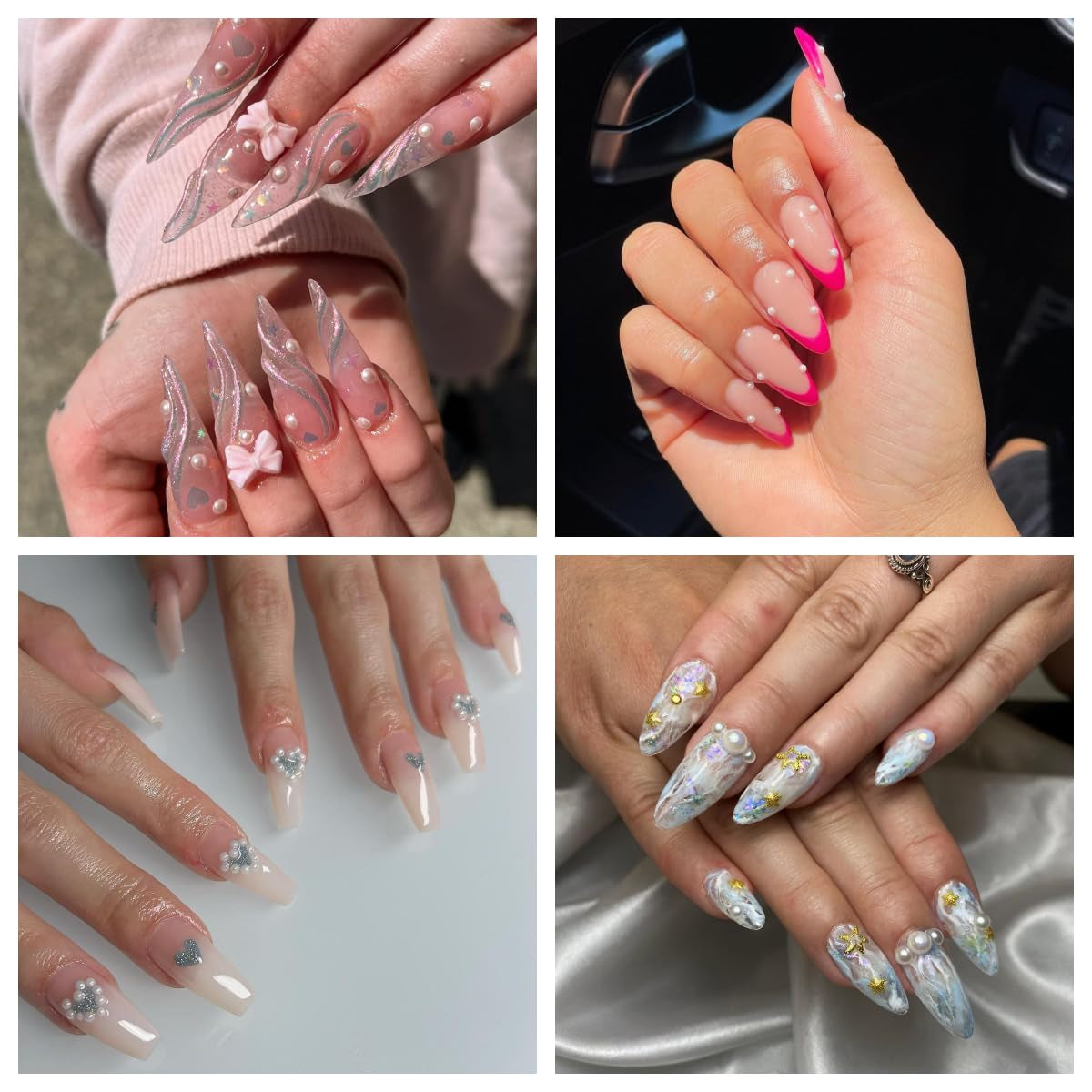 GZMAYUEN Nail Art Perle Micro Caviar Per Nägel, 0.3-3Mm Goldene Silber Mini Caviar Strasssteine, Weiß Beige Mini Nägel Perle Mikroperlen Dekor Per Nägel