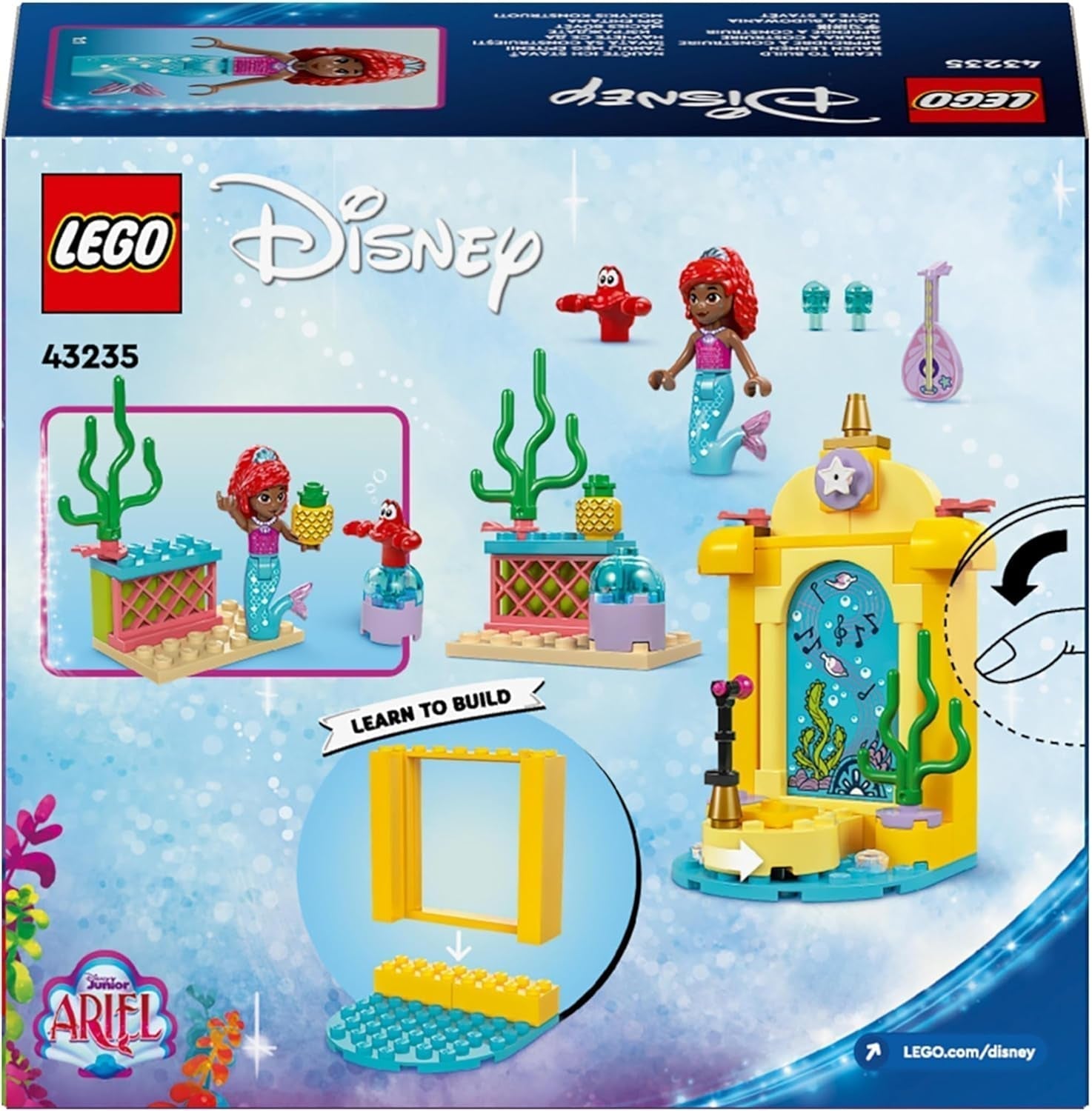 Palcoscenico musicale LEGO® Disney Princess Arielle, giocattolo da costruzione per bambini con 2 personaggi, idea regalo per ragazze e ragazzi dai 4 anni e per i fan delle serie TV, giocattolo per bambini 43235 Set da costruzione Beuche den LEGO-Store