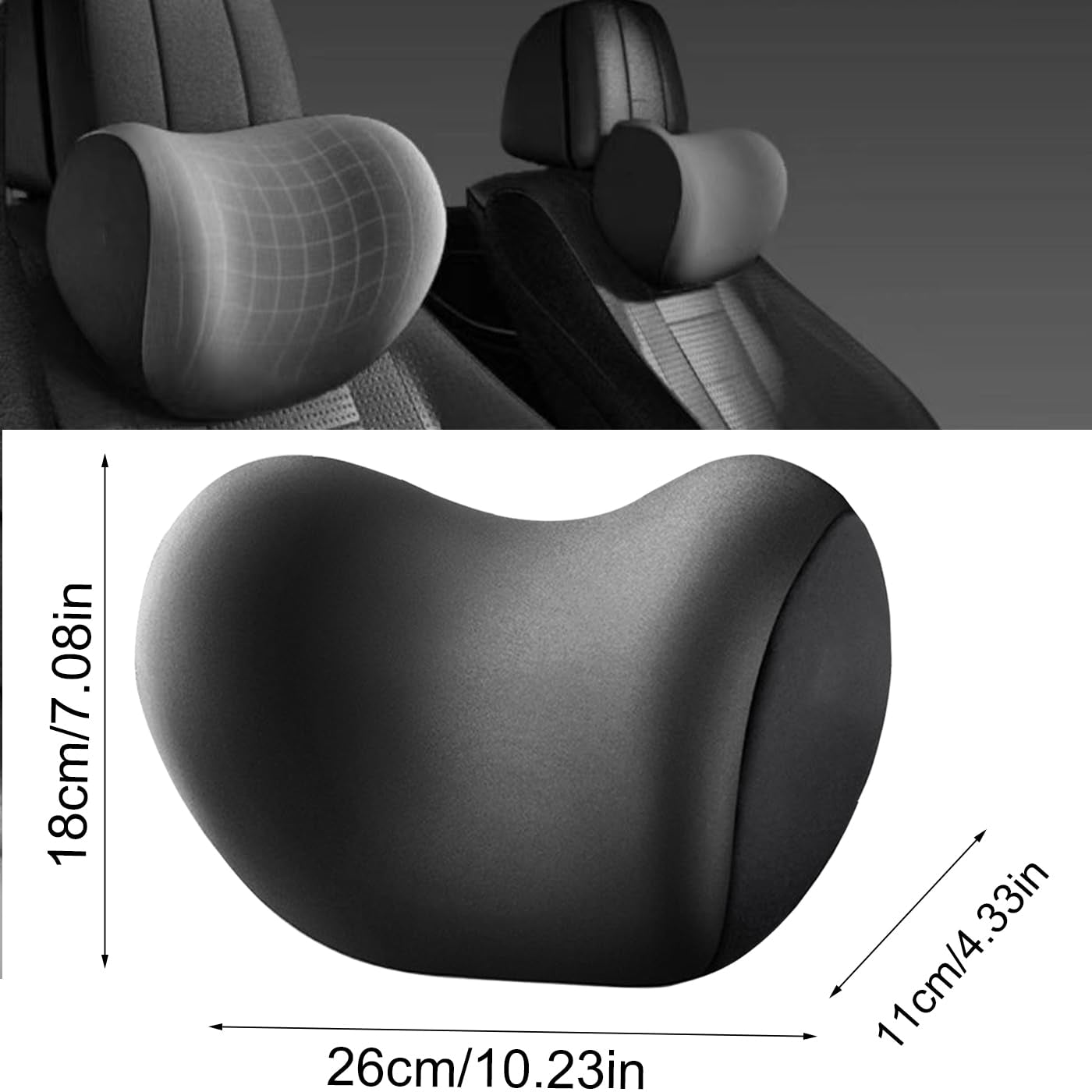 Cuscino per il collo dell'auto Cuscino morbido per poggiatesta dell'auto Cuscino per il collo dell'auto Cuscino per il collo dell'auto Cuscino per il collo Accessorio Cuscino Memory Cotone Accessorio per l'auto Cuscino per il poggiatesta Cuscino per il poggiatesta (Nero) Cuscini ortopedici cervicali Naty Shop