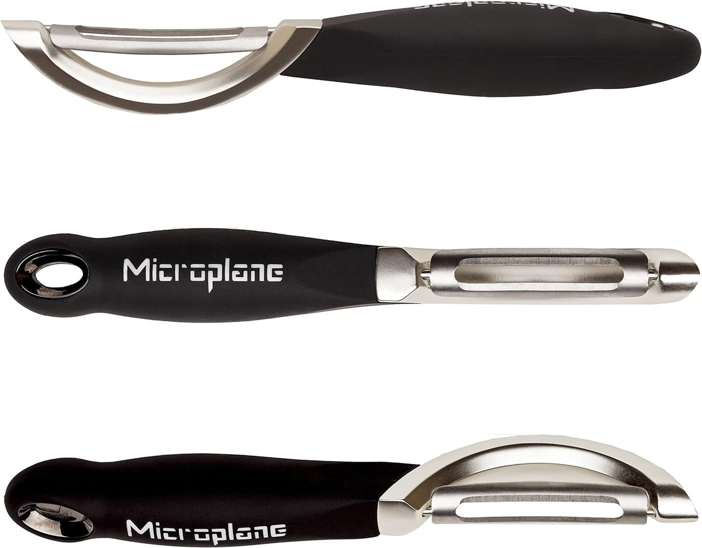 Naty Shop Pelapatate ambidestro professionale a doppia lama in acciaio inox Microplane