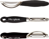 Naty Shop Pelapatate ambidestro professionale a doppia lama in acciaio inox Microplane