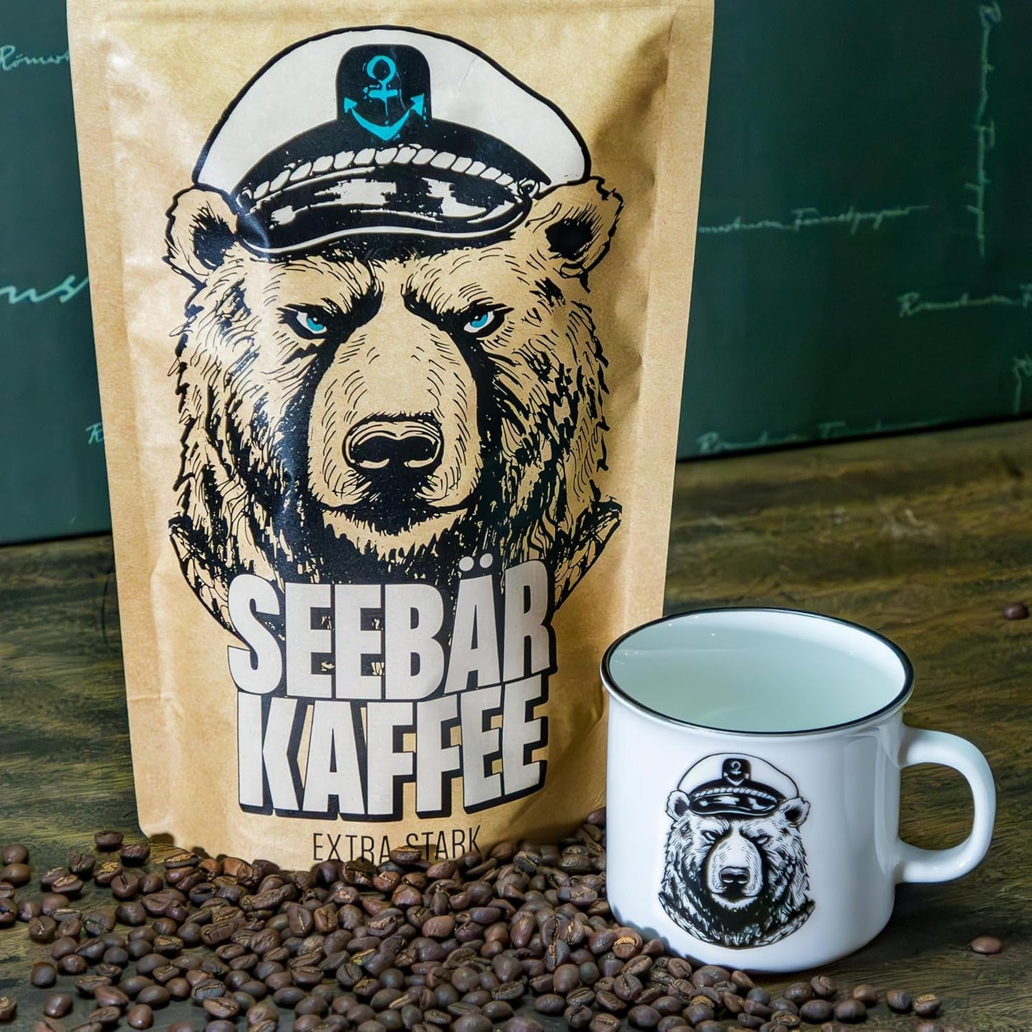 CAFFÈ SEEBÄR - Caffè in grani extra forti - 500 g - Bassa acidità e aroma intenso - Grani interi per macchine da caffè completamente automatiche, espresso e French press - Alto contenuto di caffeina e bassa acidità