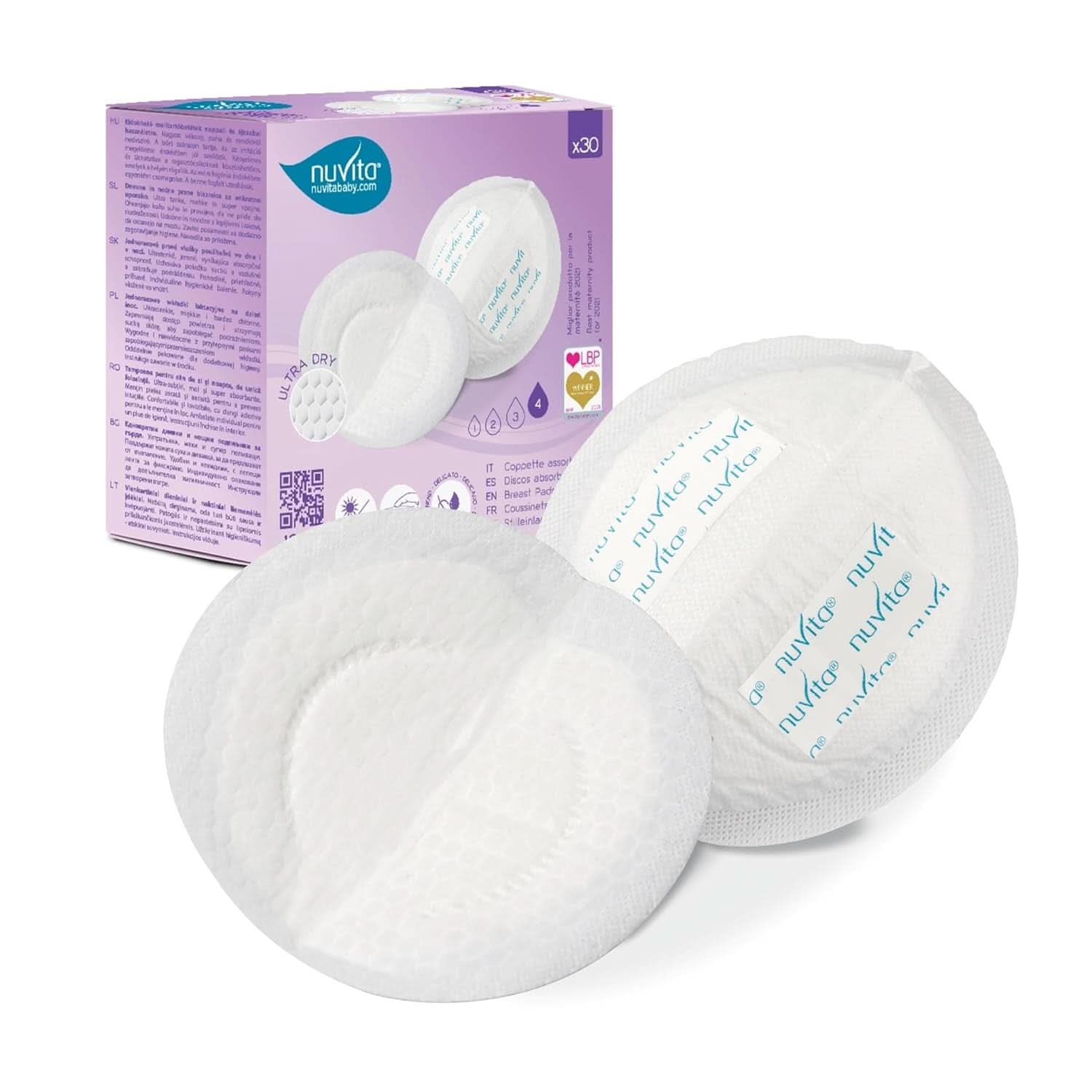 Nuvita 1202 - Assorbenti allattamento diurno e notturno Accessori Alimentazione e Allattamento Baby Naty Shop 30 1202 (30 Pz)