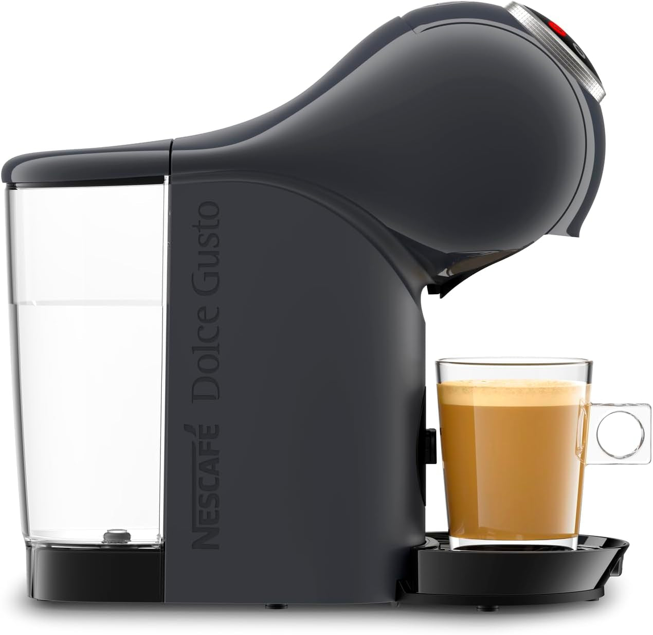 NESCAFÉ Dolce Gusto Genio S Plus di Krups, macchina da caffè a capsule compatta, capacità 0,8 litri, 1500 watt, avviso di decalcificazione automatica, grigio siderale, KP340B