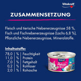 Vitakraft Poésie Mousse, cibo umido per gatti, schiuma aerata, con salmone, senza zuccheri o cereali aggiunti (12 x 85 g)
