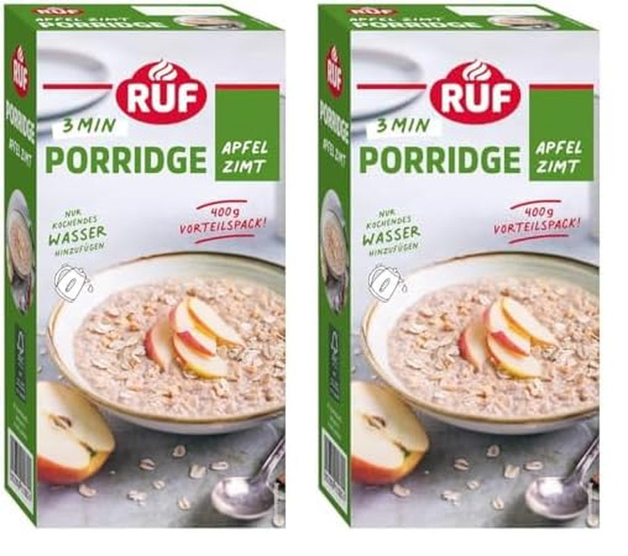 RUF Farina d'avena alla mela e cannella con fiocchi d'avena integrali, delicato sapore di cannella e pezzi di mela essiccata, snack, confezione sfusa, 1 x 400 g