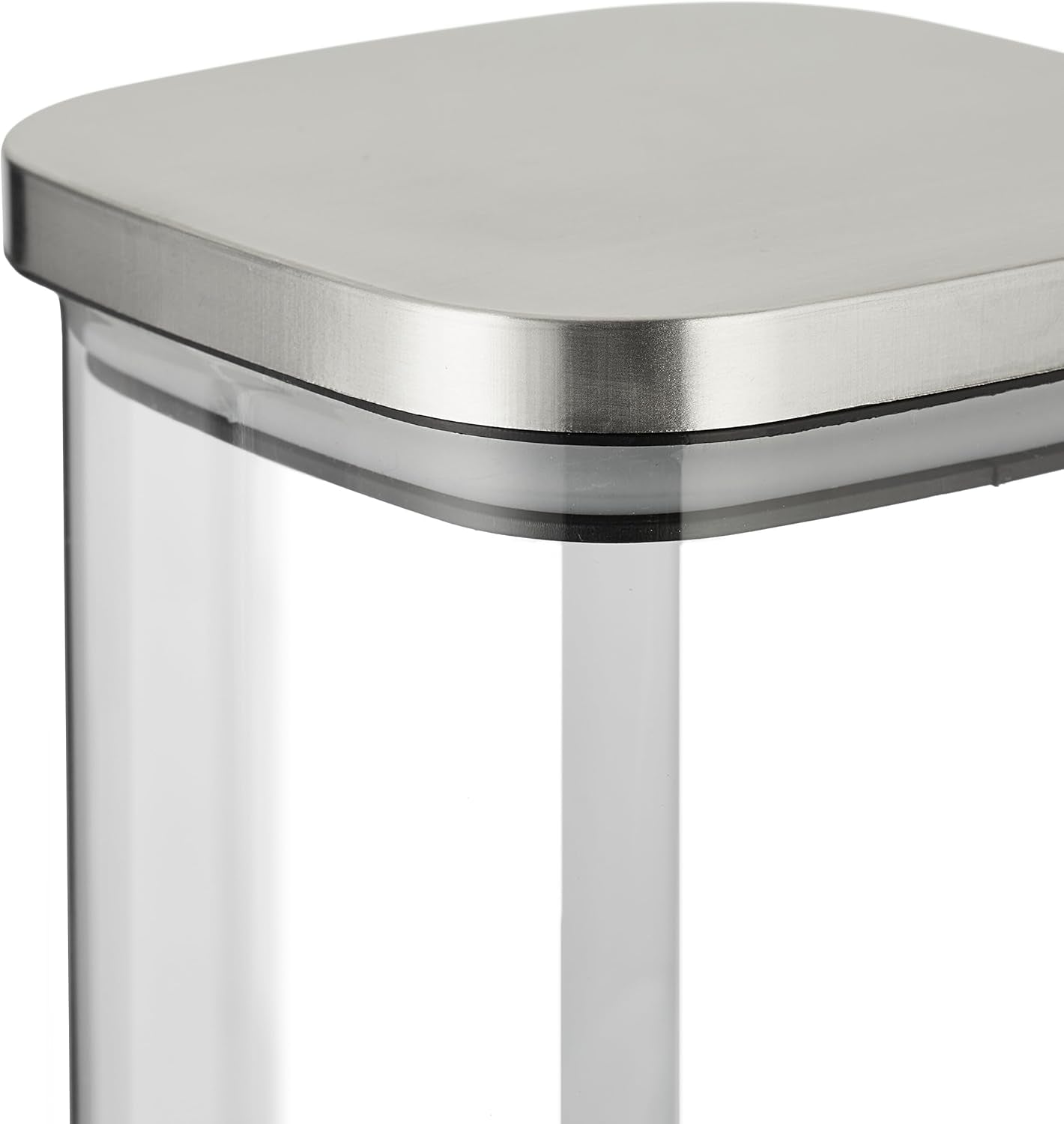 Relaxdays Barattoli con Coperchio Set da 3 Barattoli Quadrati da 600 ml Contenitori in Vetro a Tenuta stagna Scatole per Alimenti Trasparente/Argento Naty Shop