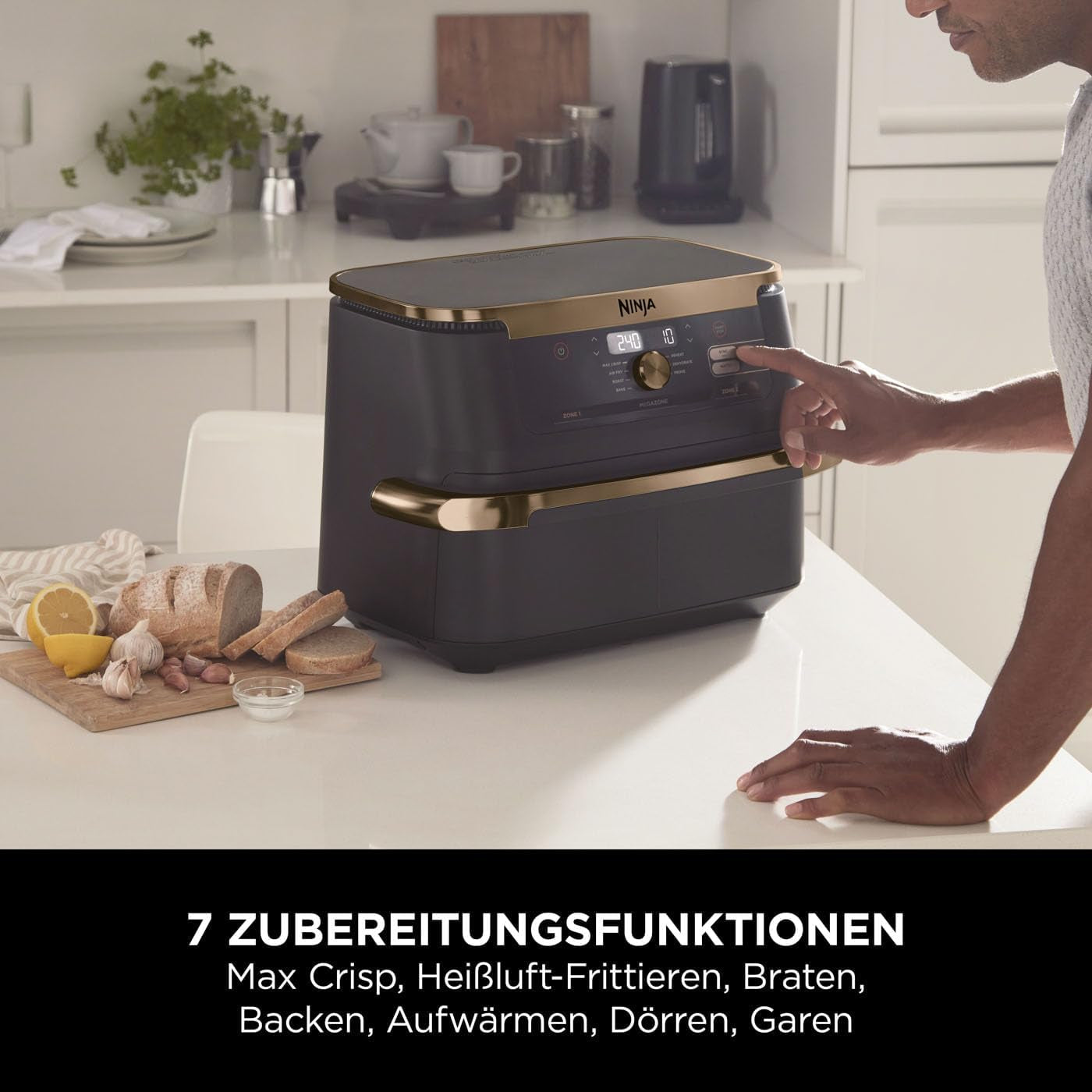Friggitrice ad aria doppia zona Ninja Foodi Flexdrawer, Elettrodomestici AF500EUCP Naty Shop