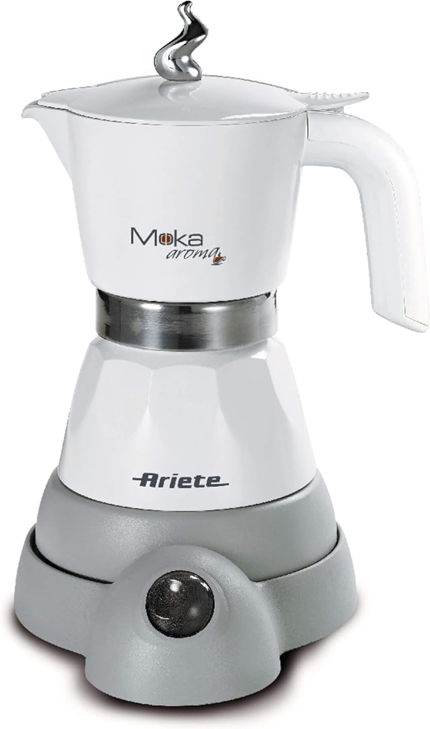 Ariete 1358 Moka Aroma, Macchina espresso elettrica, 480 W, 2/4 tazzine espresso, Nero