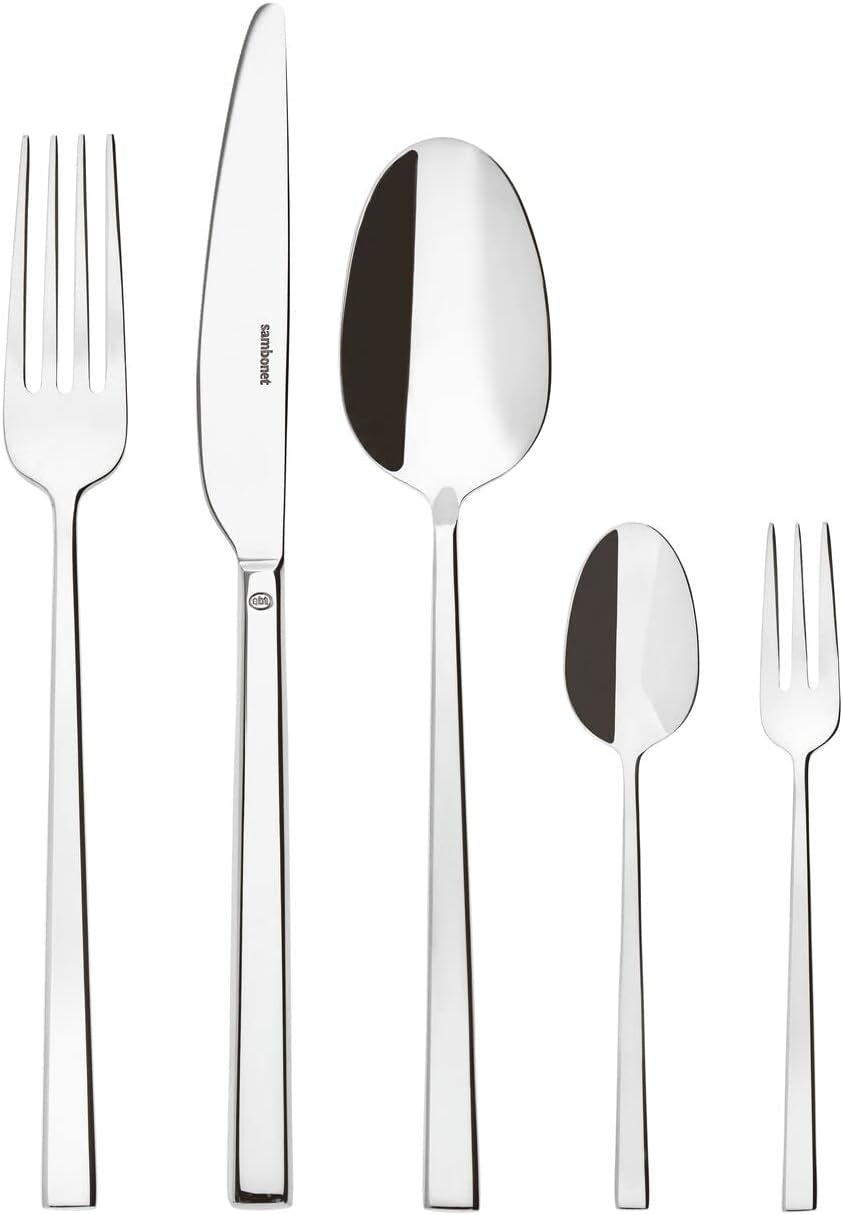 Sambonet 52562-N2 Rock inox - Set posate monoblocco acciaio inox 18/10 Kitchen Naty Shop 30 pezzi