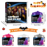 Halloween Tinture Per Capelli Temporanee 4 Colori Colore Dei Capelli Cera Per Lo Styling Dei Capelli Tono Per Gli Uomini Le Donne Halloween Cosplay Del Partito Tinture Per Capelli Naty Negozio