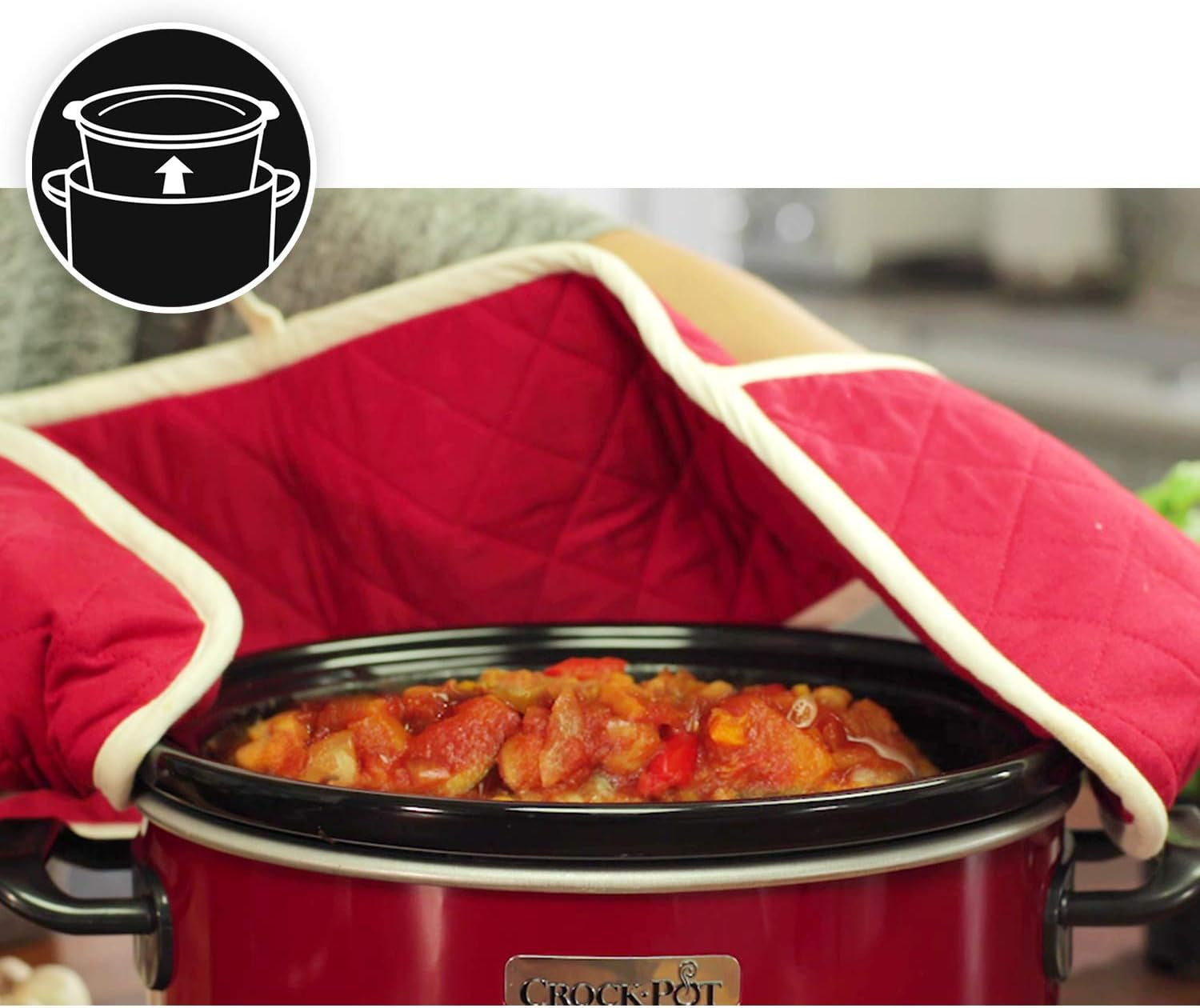 Pentola a cottura lenta Crock-Pot, 2 impostazioni di temperatura + funzione di mantenimento in caldo, 3,5 litri (3-4 persone), Rosso [SCV400RD] Pentola a cottura lenta Naty Shop