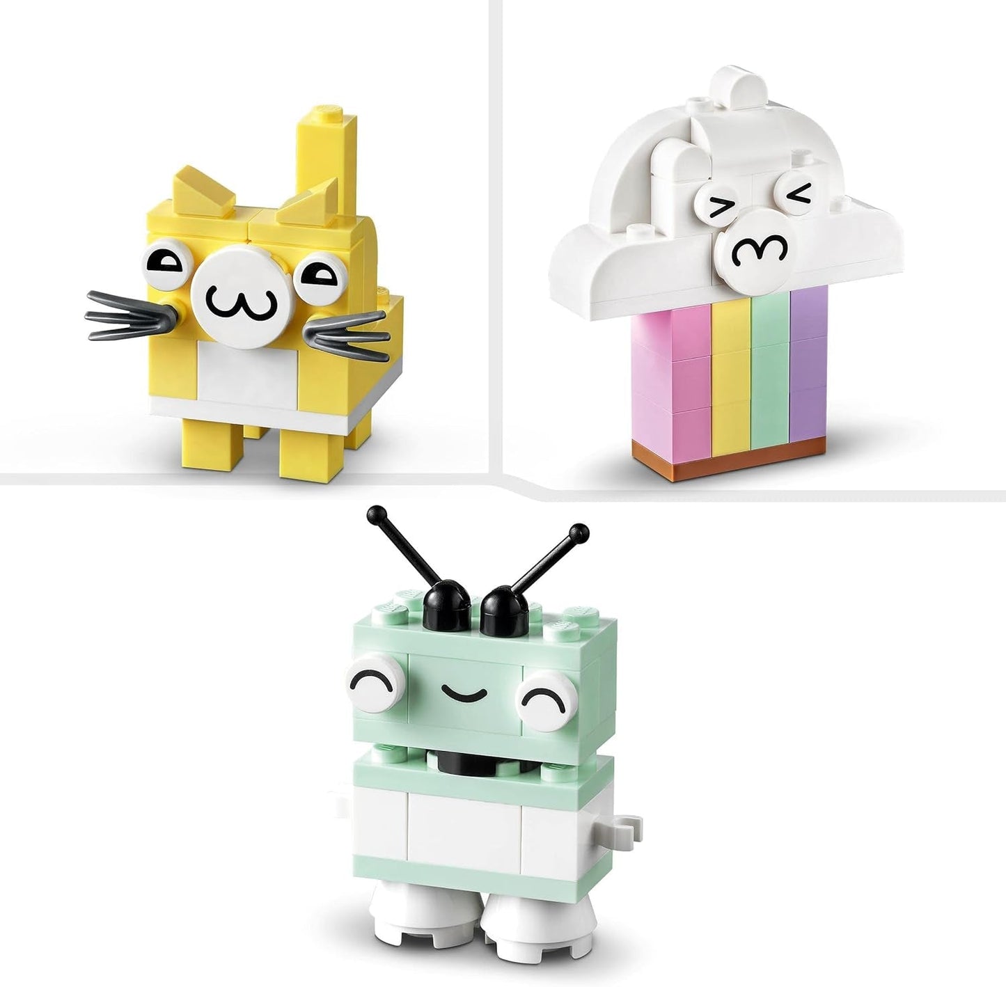LEGO 11028 Classico set da costruzione creativo pastello Scatola di mattoncini, giocattolo da costruzione per ragazze e ragazzi dai 5 anni in su con modelli; gelato, dinosauro, gatto e altro ancora Set da costruzione Acquista il negozio LEGO