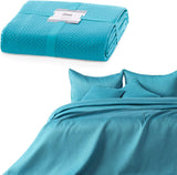 Ameliahome copriletto 200X220 Cm copriletto verde scuro con due lati in rilievo Carmen Letti e Coperte Raso Opaco Besuche den AmeliaHome-Store Carmen Türkis 170X210 Cm