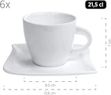 Verso de Mäser, Serie La Musica, Servizio da caffè 18 pezzi, Servizio da tavola in porcellana per 6 persone, 921172, Bianco