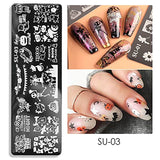 JMEOWIO Nail Stamping Stencil Halloween 6 pezzi Nagelstempel Stencil Nail Art Dekoration Nageldesign Zubehör Böse Gruselige Kürbis-Geisterhexe