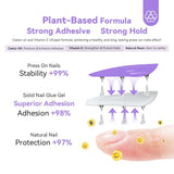 Saviland Colla solida per punte per unghie: 2 pezzi 15G Colla per unghie artificiali Colla extra forte Pressa sulle unghie Colla UV Gel Colla per unghie per donne Salone di casa Lampada UV/LED fai da te polimerizzata
