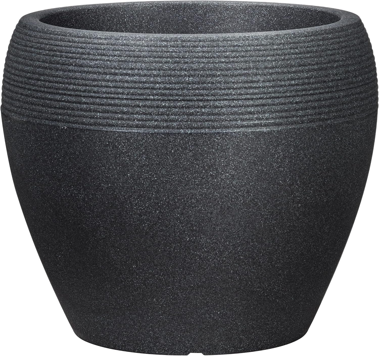 Scheurich Lineo, fioriera in plastica, granito nero, diametro 30 cm, altezza 24,1 cm, volume 11 l.