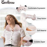Cuscino per il collo Cuscino per il collo per bambini per aereo Auto treno Viaggio Cuscino da viaggio in memory foam per adulti Cuscino a forma di animale carino Cuscino a forma di U Fodera staccabile (Rosa2) Cuscini ortopedici cervicali Naty Shop