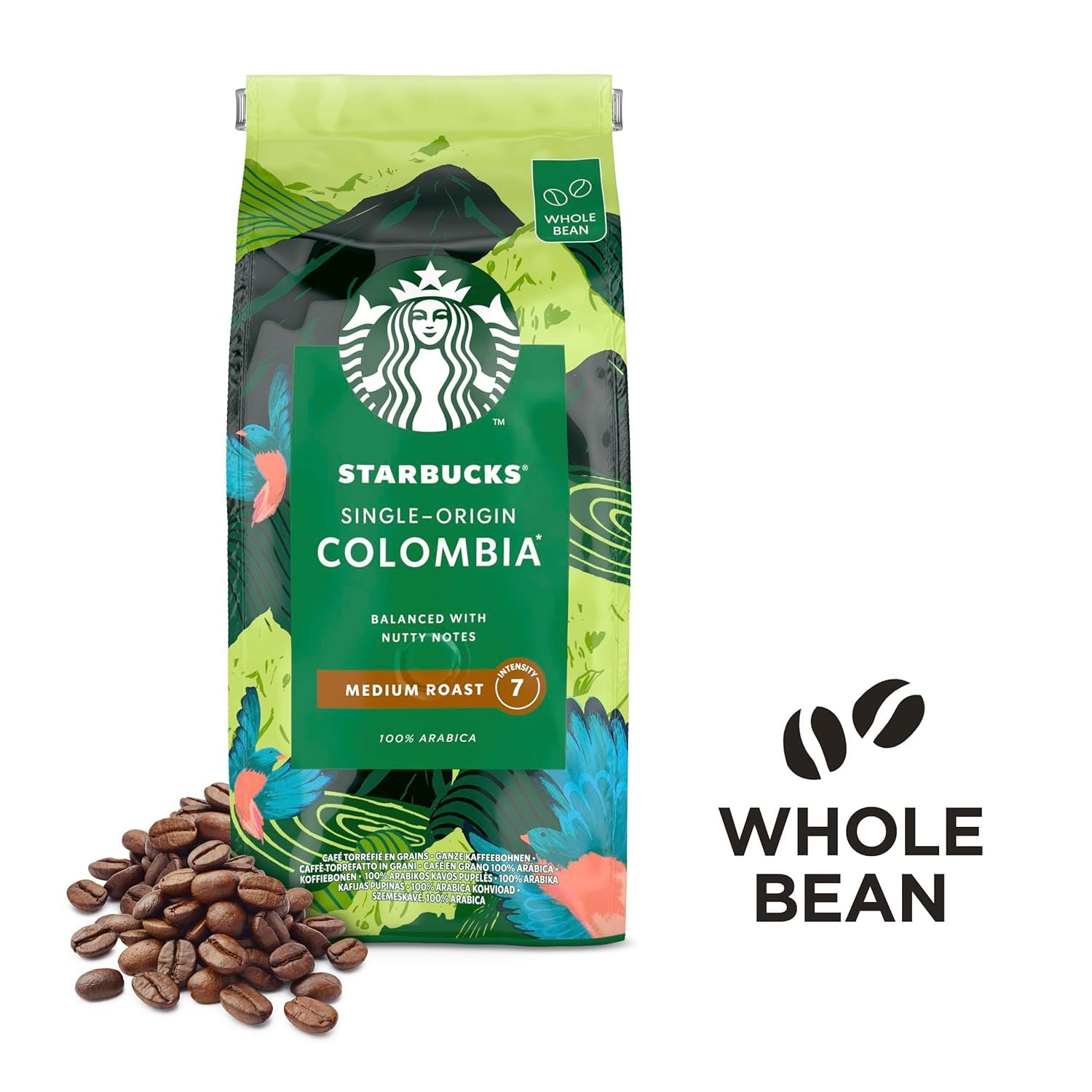 STARBUCKS Caffè monorigine Colombia, tostatura media, chicchi interi 450 g (confezione da 4)