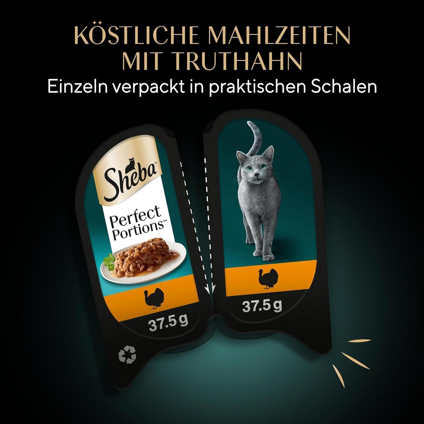SHEBA Perfect PORTIONS salsa per gatti con tacchino 8 x 3 x (2 x 375g)