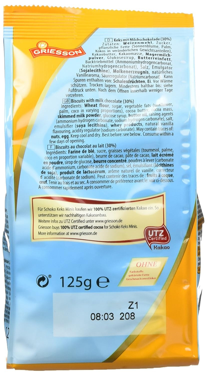 Mini Biscotti Al Cioccolato Griesson Confezione Da 12 (12 Buste X 125g)
