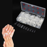 TRIXES 500 punte per unghie in gel, punte per unghie francesi, in acrilico trasparente, per manicure fai-da-te, 10 modelli diversi